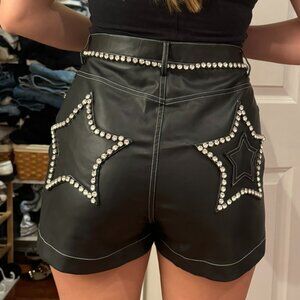 Nasty Gal Leather Gemstone Shorts